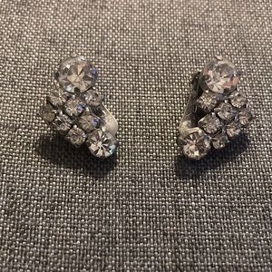 Rhinestone clip earrings